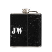 Motorcyleのバイクもしくは自転車に乗る人の花婿介添人のモノグラム フラスク (裏面)