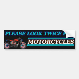 MOTORCYLESを二度見て下さい バンパーステッカー