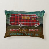 Motorhome RV Camper TravelヴァンRustic Personalized アクセントクッション (裏面)