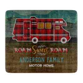 Motorhome RV Camper TravelヴァンRustic Personalized カッティングボード