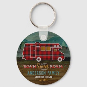 Motorhome RV Camper TravelヴァンRustic Personalized キーホルダー