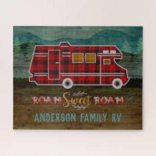 Motorhome RV Camper TravelヴァンRustic Personalized ジグソーパズル
