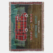 Motorhome RV Camper TravelヴァンRustic Personalized スローブランケット (正面縦)