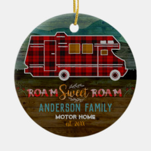 Motorhome RV Camper TravelヴァンRustic Personalized セラミックオーナメント