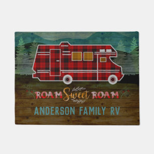 Motorhome RV Camper TravelヴァンRustic Personalized ドアマット