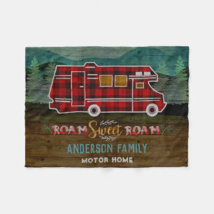 Motorhome RV Camper TravelヴァンRustic Personalized フリースブランケット
