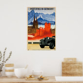 Motoring in Germany Vintage Travel Poster ポスター (キッチン)