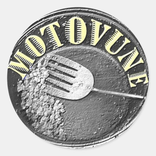 MOTOVUNEハッシュロゴ ラウンドシール (正面)