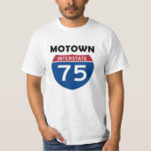 Motown I-75の交通標識デトロイトミシガン州 Tシャツ (正面)