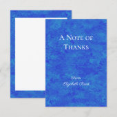 Mottled Cobalt Blue Canvas Look サンキューカード (正面/裏面)