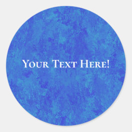 Mottled Cobalt Blue Canvas Look ラウンドシール