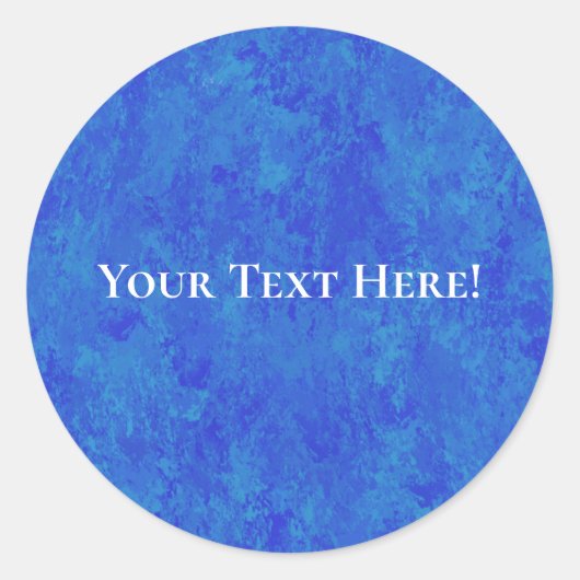 Mottled Cobalt Blue Canvas Look ラウンドシール (正面)