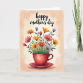 Mottled Floral Tea Cup Card カード (正面)