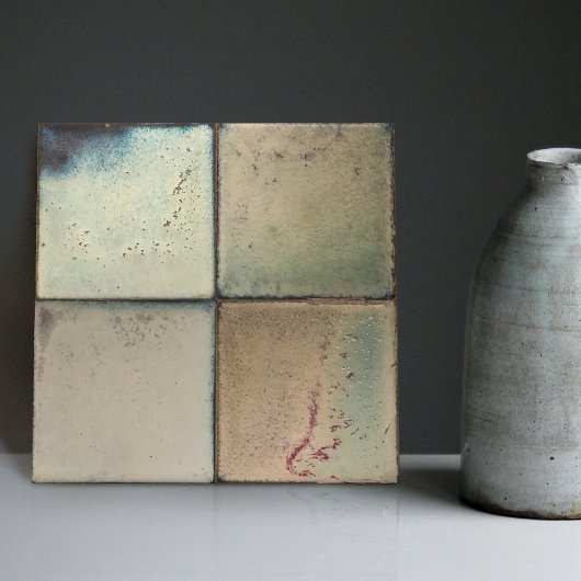 Mottled Marbled Earth Tone Set of 4 Wall Decor タイル
