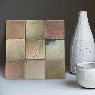 Mottled Marbled Earth Tone Set of 9 Wall Decor タイル