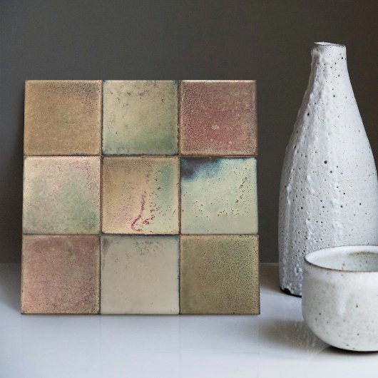 Mottled Marbled Earth Tone Set of 9 Wall Decor タイル