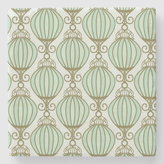 Mottonの青パターン ストーンコースター (正面)