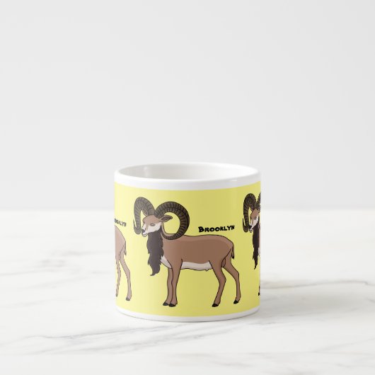 Mouflon goat illustration エスプレッソカップ (正面)
