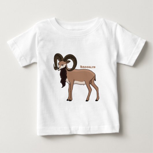 Mouflon goat illustration ベビーTシャツ (正面)