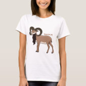 Mouflon goat illustration tシャツ (正面)