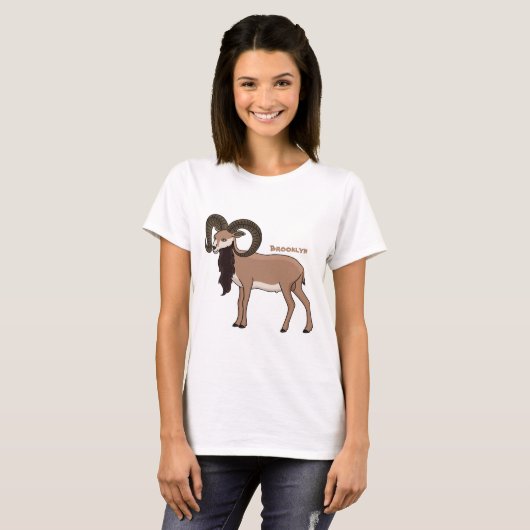 Mouflon goat illustration tシャツ (正面フル)