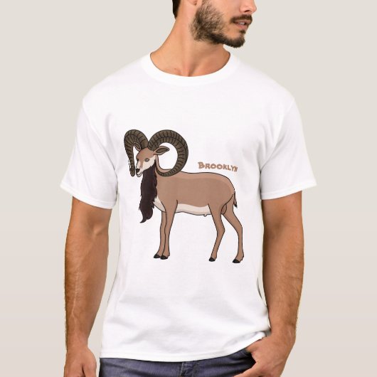 Mouflon goat illustration tシャツ (正面)