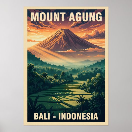 Mount Agung Bali Indonesia V04 ポスター (正面)