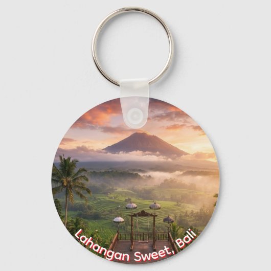 Mount Agung View Lahangan Sweet Bali Keychain キーホルダー (裏面)