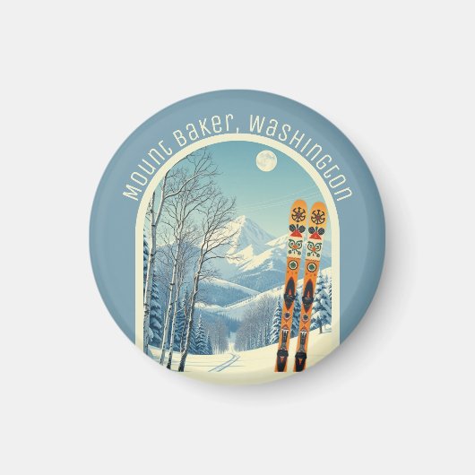 Mount Baker Washington Cascades ski souvenir  マグネット (正面)