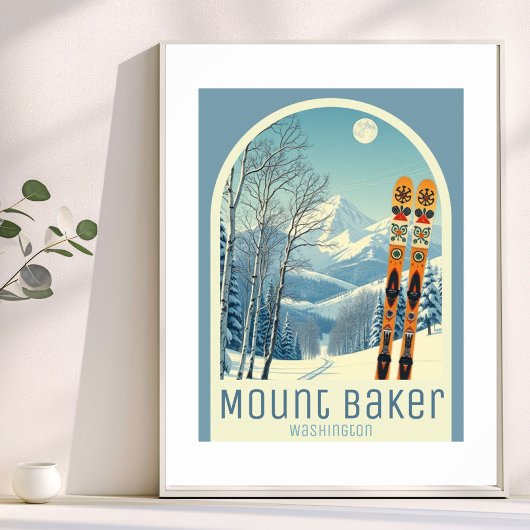 Mount Baker Washington ski resort Poster ポスター