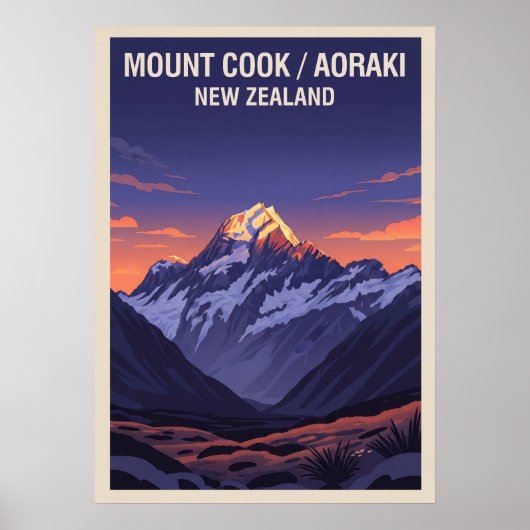 Mount Cook (Aoraki) New Zealand V05 ポスター (正面)