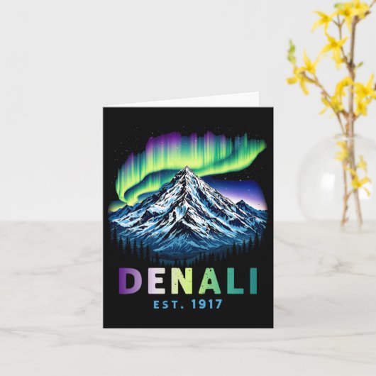 Mount Denali Alaska Mountain Denali National Park  カード (黄色い花)