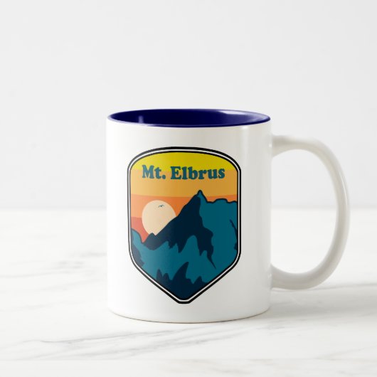Mount Elbrus Russia Sunrise ツートーンマグカップ (右)