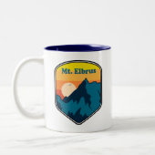 Mount Elbrus Russia Sunrise ツートーンマグカップ (左)