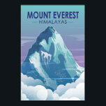 Mount Everest Himalayas Vintage  ポスター<br><div class="desc">Mount Everest vector artwork design. It is is Earth's highest mountain above sea level,  located in the Mahalangur Himal sub-range of the Himalayas.</div>