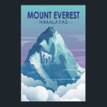 Mount Everest Himalayas Vintage  ポスター<br><div class="desc">Mount Everest vector artwork design. It is is Earth's highest mountain above sea level,  located in the Mahalangur Himal sub-range of the Himalayas.</div>