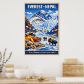 Mount Everest Nepal - Vintage ポスター (キッチン)