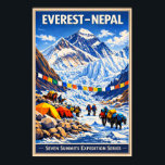 Mount Everest Nepal - Vintage ポスター<br><div class="desc">As everyone knows Mount Everest in Nepal is the world's highest peak at a towering 8, 849M! If you're a trekker, hiker or experienced mountaineer, this vintage poster is for you. Featuring the Khumbu Ice Fall and Everest herself, it puts into perspective the mammoth task of summitting this beast of...</div>