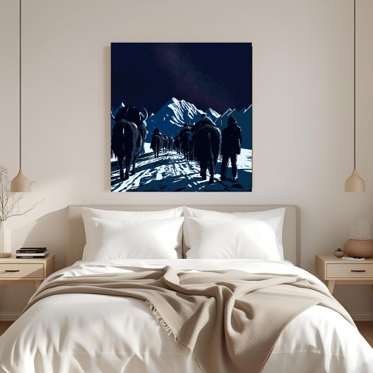 Mount Everest Night Caravan Luxury Canvas Art キャンバスプリント