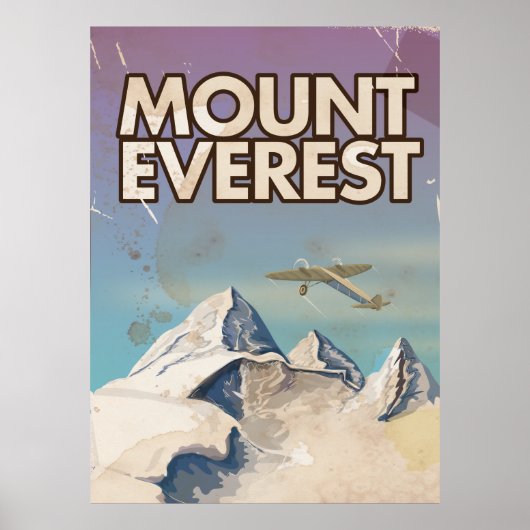 Mount Everest Vintage Travel poster ポスター (正面)