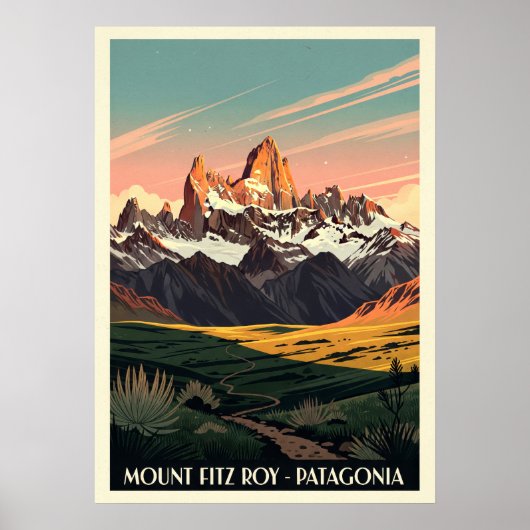 Mount Fitz Roy Patagonia V07 ポスター (正面)