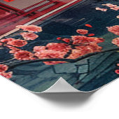 Mount Fuji and Pagoda – Classic Japanese Landscape ポスター (角)