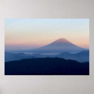 Mount Fuji At Sunrise Honshū Japan ポスター