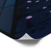 Mount Fuji Cherry Blossom Street Japanese Torii ポスター (角)