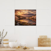 Mount Fuji & Cherry Blossoms Oil Art ポスター (キッチン)