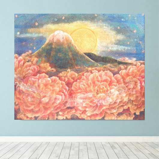 Mount Fuji Dreamscape: Ethereal Canvas Print キャンバスプリント (インサイチュ (ウッドフロア))