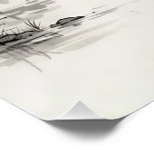 Mount Fuji Japan Ink Wash Landscape ポスター (コーナー)