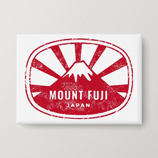 Mount Fuji Japan Retro  缶バッジ (正面)