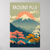Mount Fuji Japan Travel Art Vintage ポスター (正面)