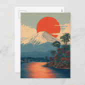 Mount Fuji Japan vintage シーズンポストカード (正面/裏面)